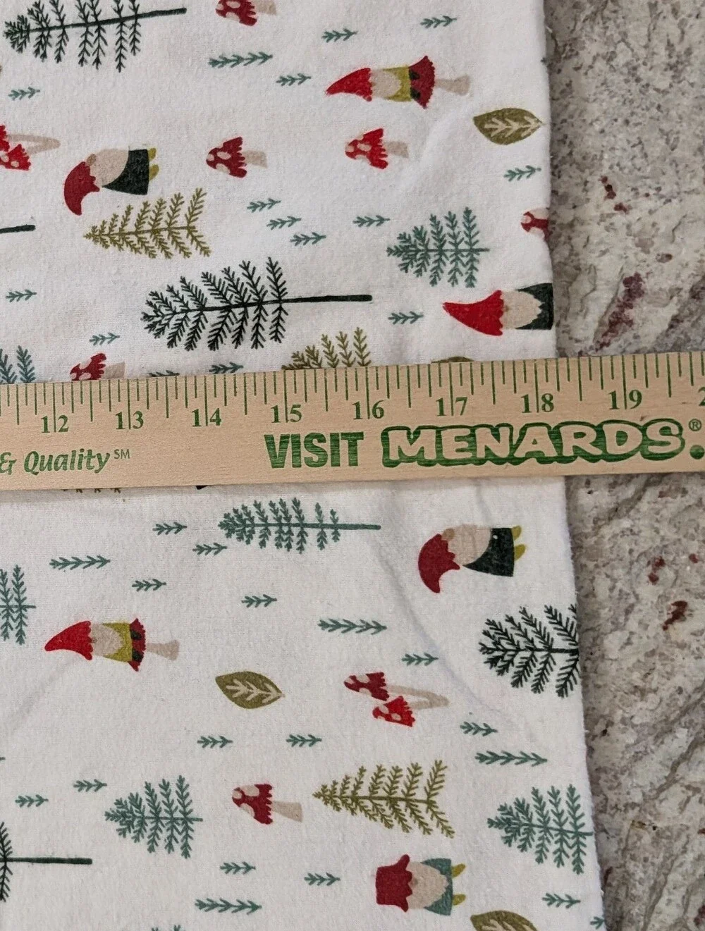 Cuddle Duds Flannel Queen Sheet Set GNOMES 4PC Soft & Cozy Barely Used Mushroom